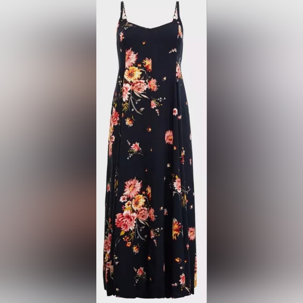 Torrid Navy Tank Trapeze Maxi Sz   0 (12)